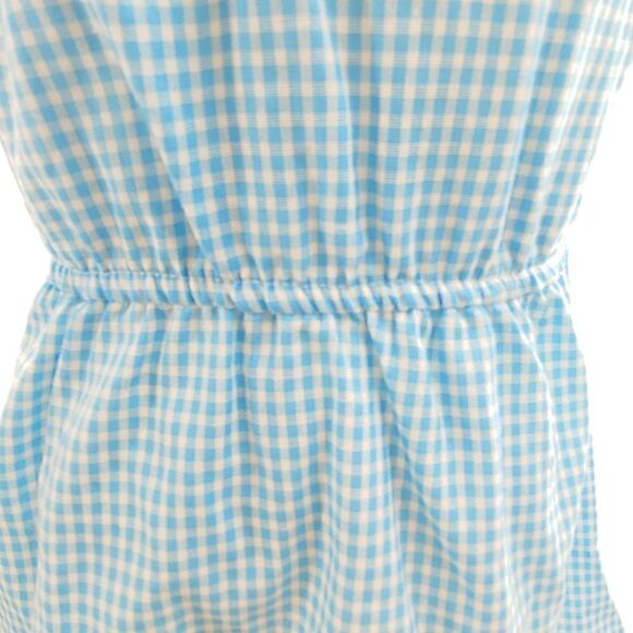 NWT Aqua blue gingham sundress w/ eyelet flounce & embroidered flowers 18m - Picture 4 of 9